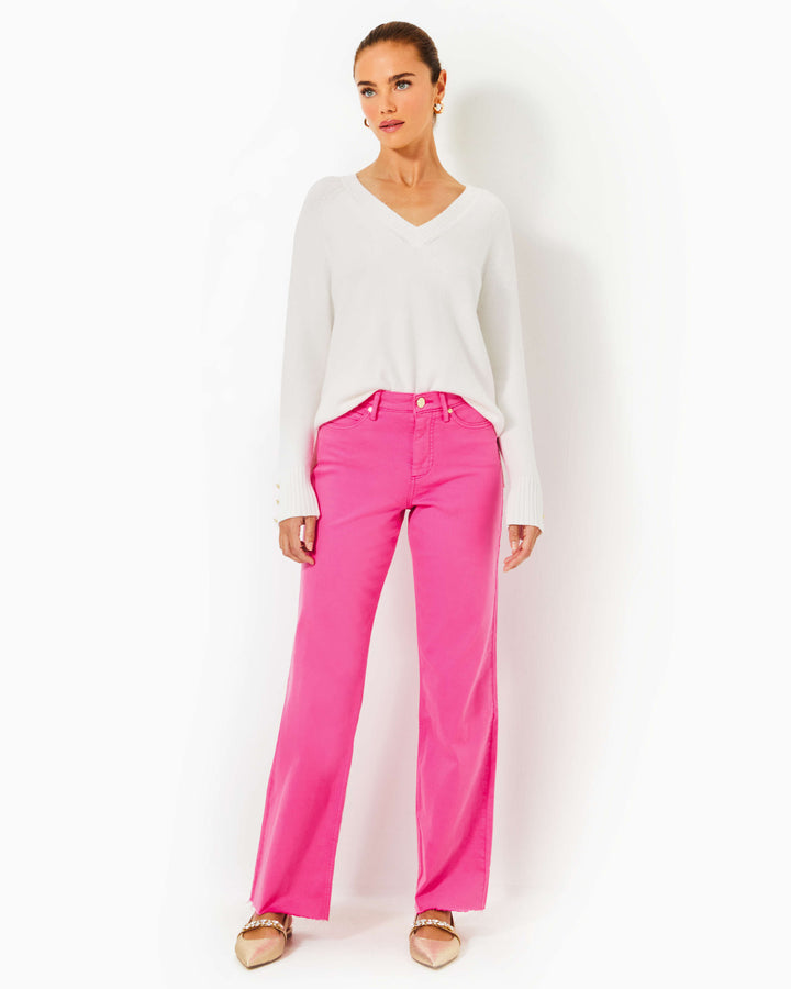 33" Aniston High Rise Straight Leg Jean - Passion Fruit Pink