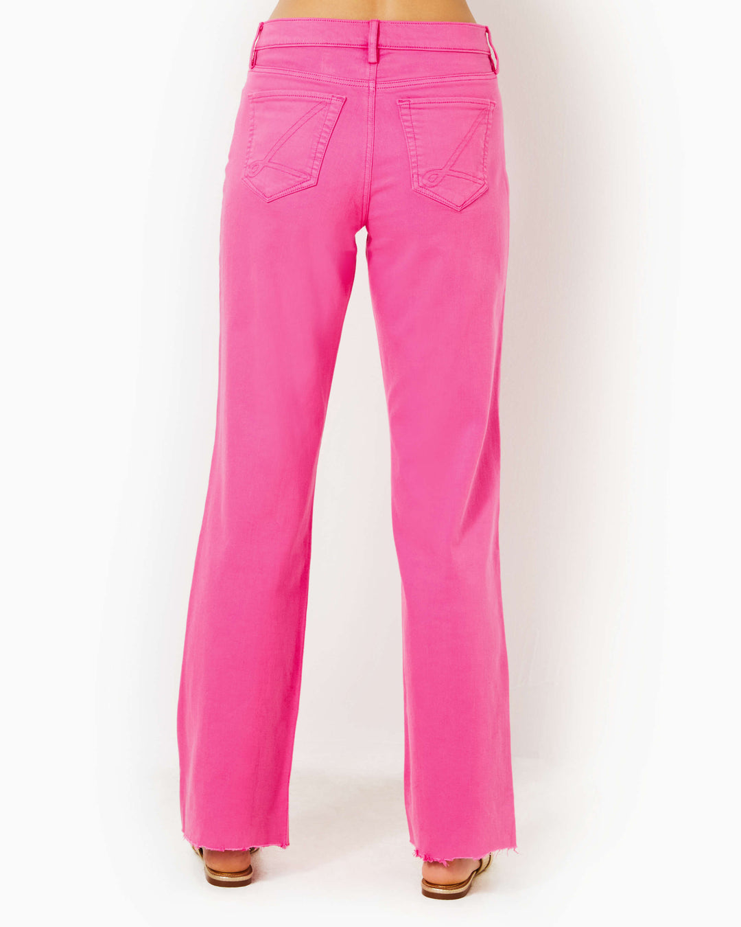 33" Aniston High Rise Straight Leg Jean - Passion Fruit Pink