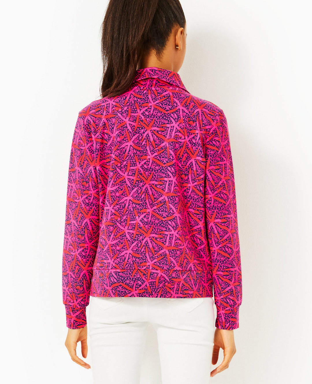 UPF 50+ Eleni Pullover - Passion Fruit Pink Star Searching