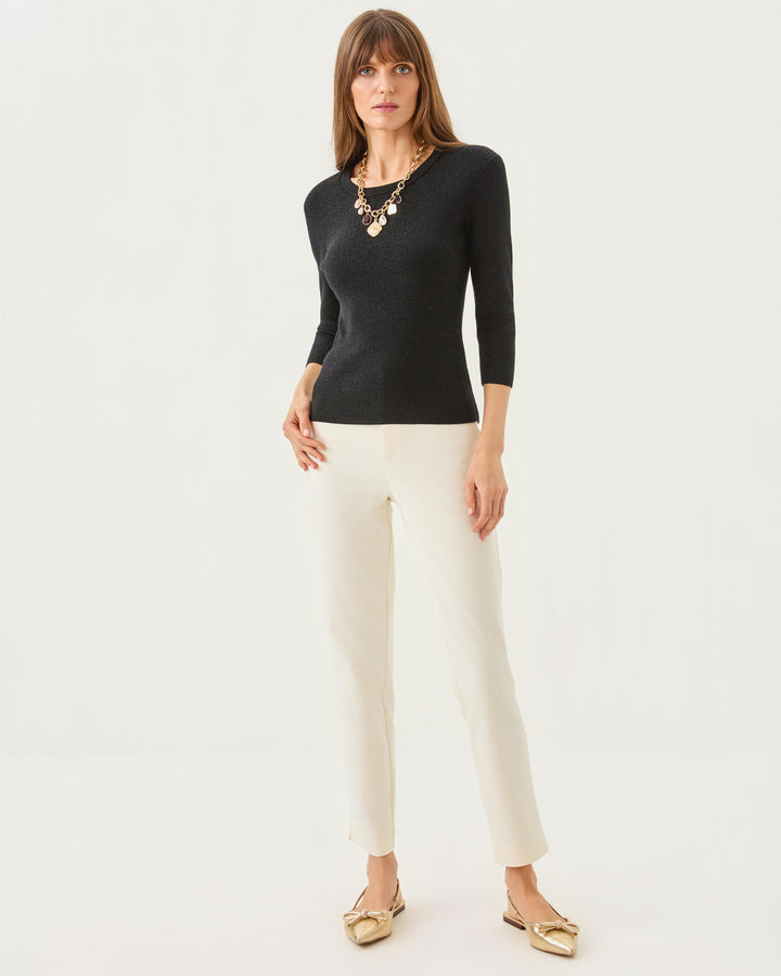 Esli 3/4 Sleeve Sweater - Black Metallic