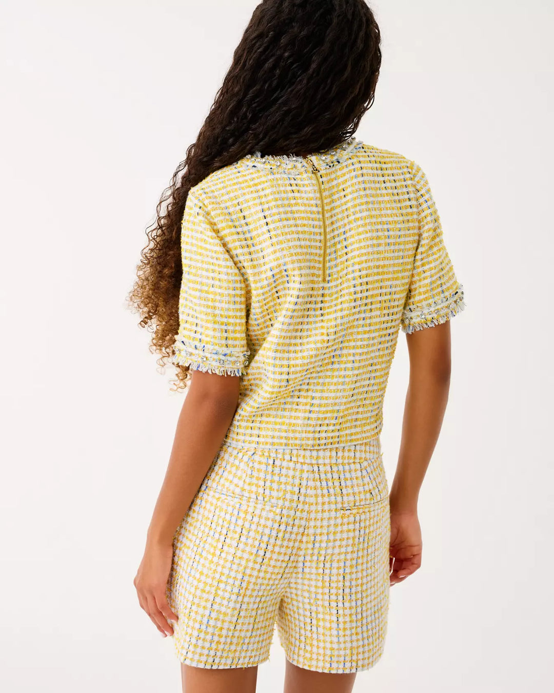 Folie Beaded Boucle Cropped Top