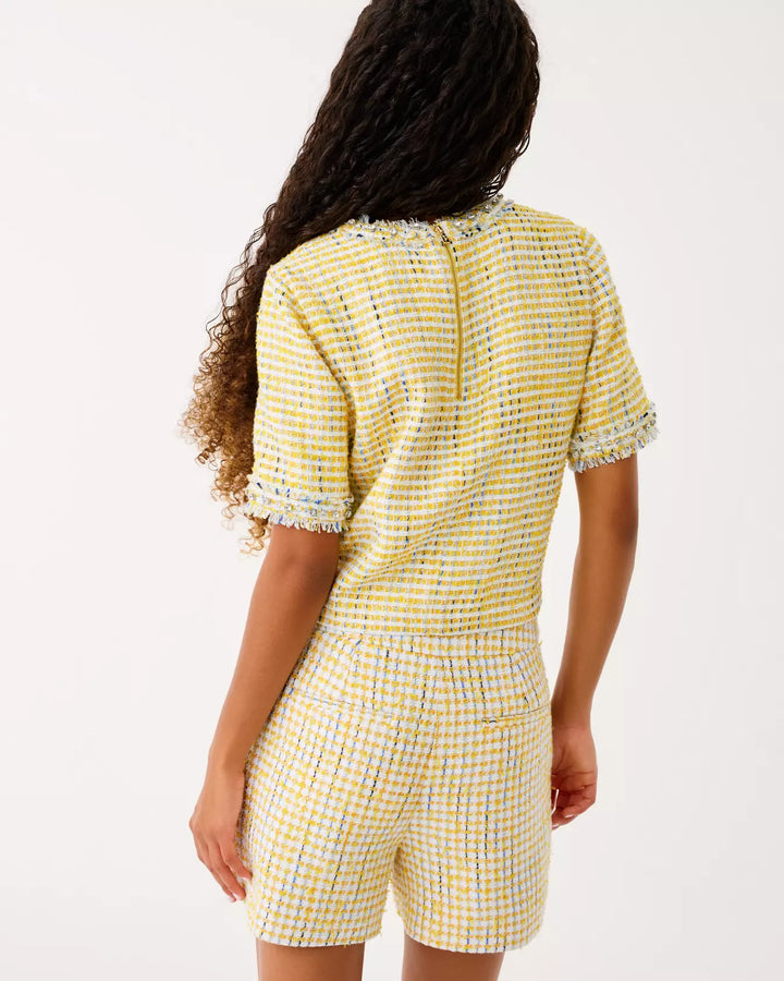 Folie Beaded Boucle Cropped Top