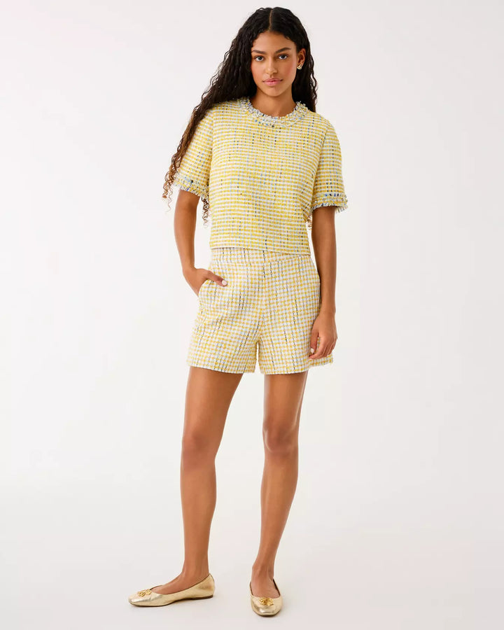 Folie Beaded Boucle Cropped Top