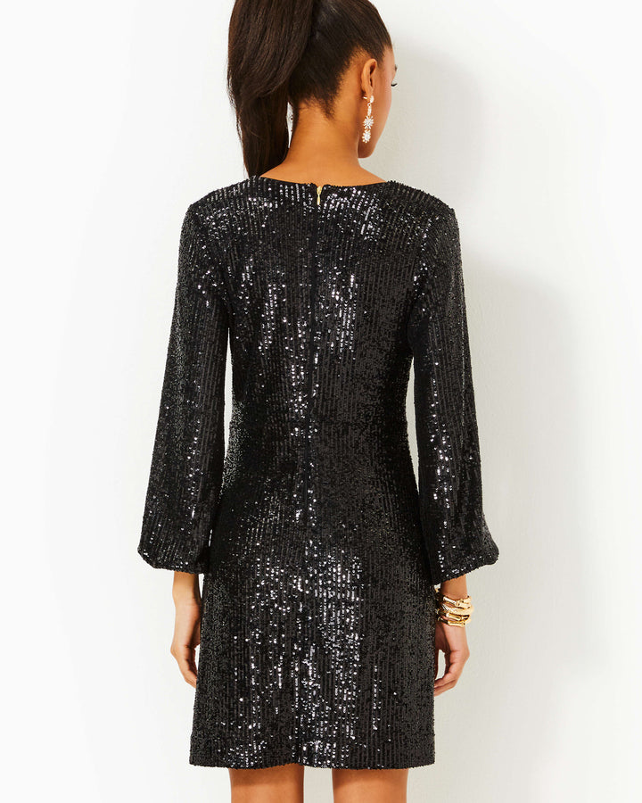 Estrella Sequin Dress - Noir Treasure Box Sequin Knit