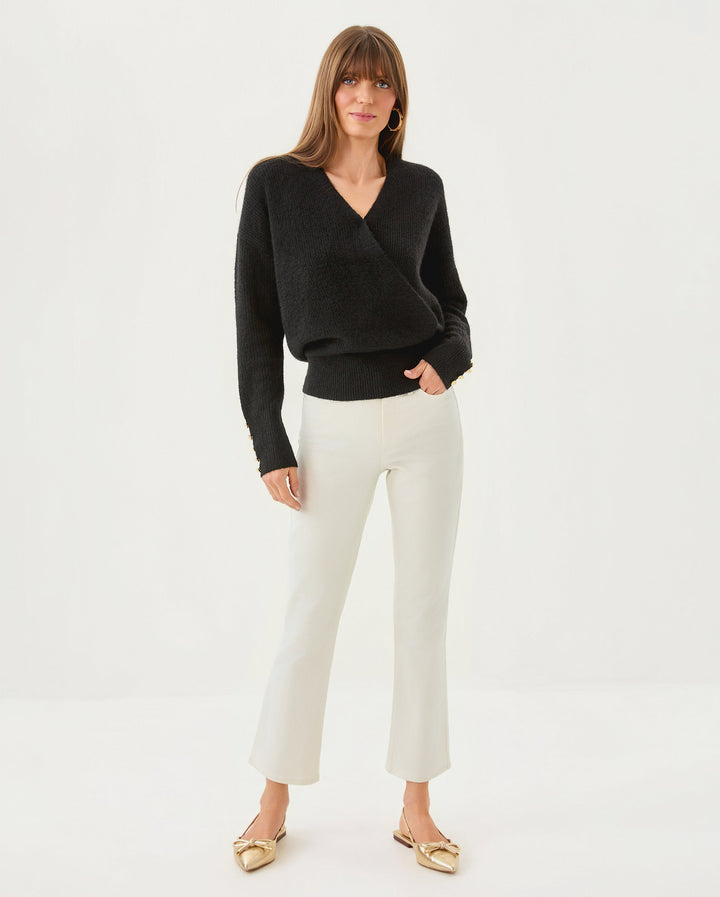 Liza Shimmer Crop Flare Pant - Coconut Metallic