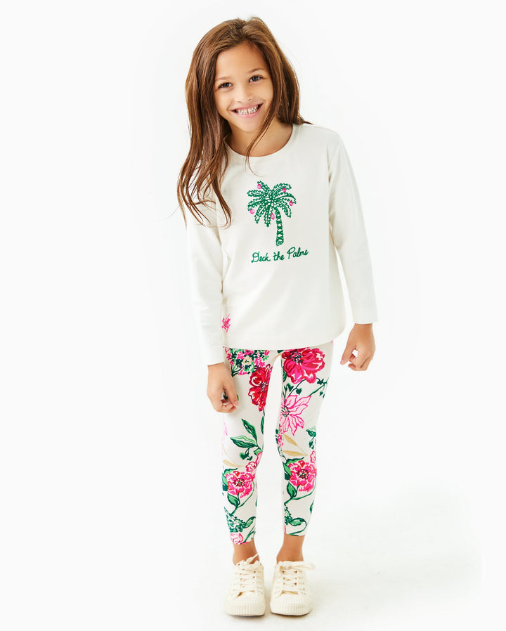 Mini Ballad Sweatshirt - Coconut Deck The Palms Embroidery