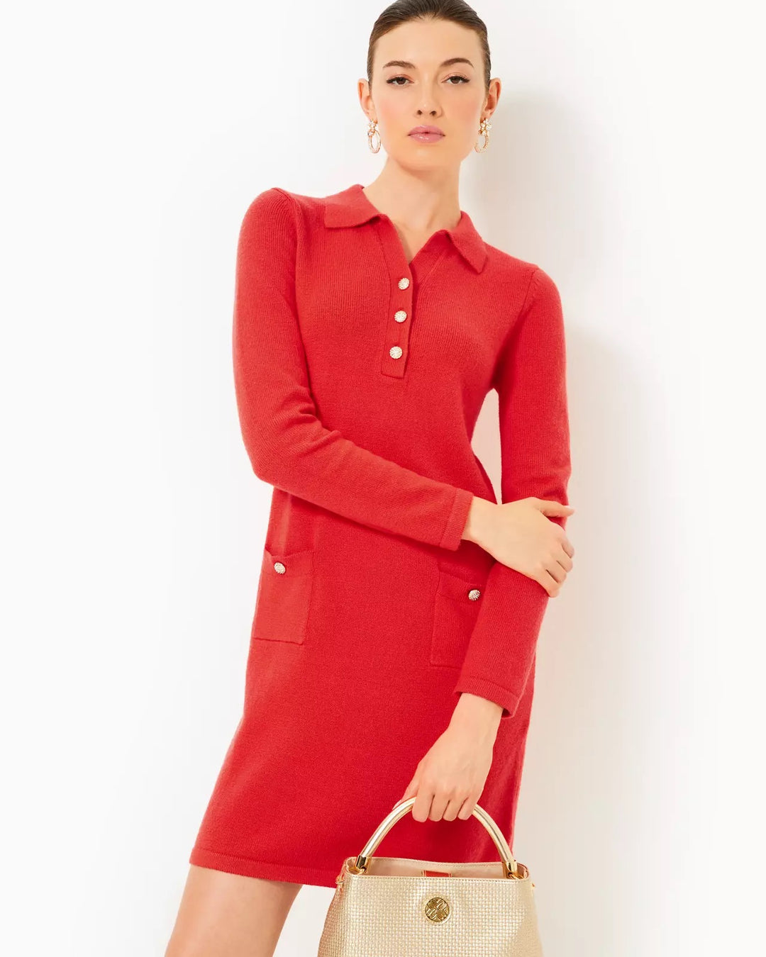 Adalena Sweater Dress - Rococo Red