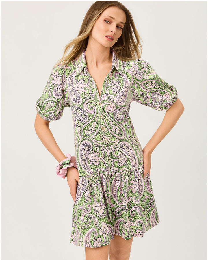 Bingley Dress - Lime Chiffon Estoril