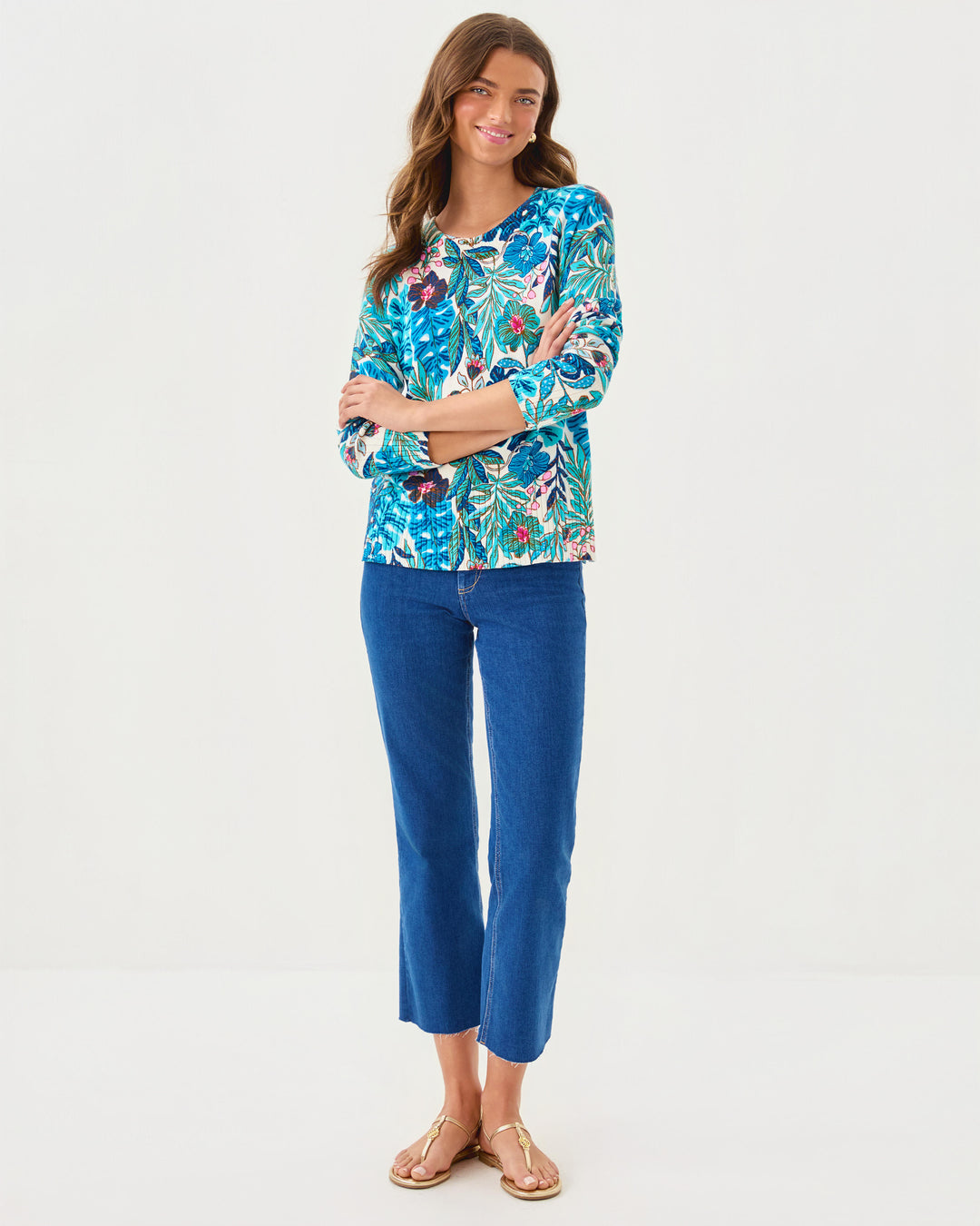 Salima Sweater - Breezy Aqua Best Fronds Forever
