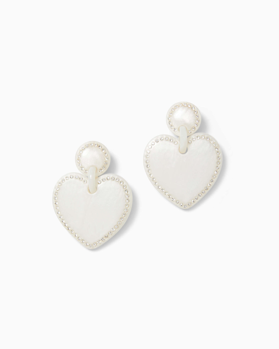 Lilly x Lele Jeweled Stitched Heart Earrings