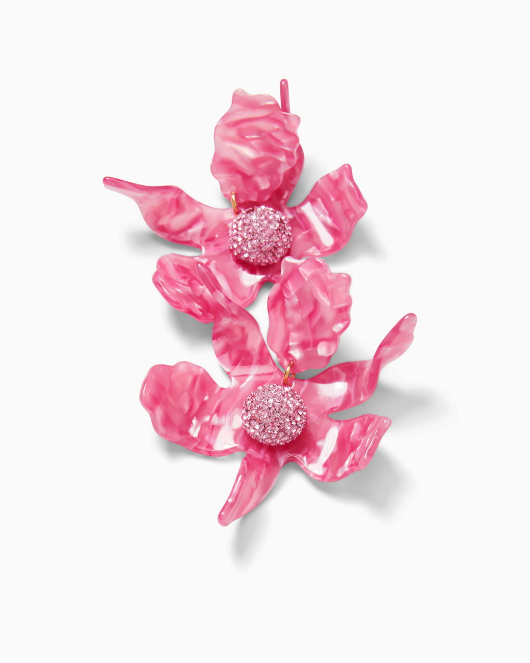 Lilly x Lele Crystal Lily Earrings - Passion Fruit Pink