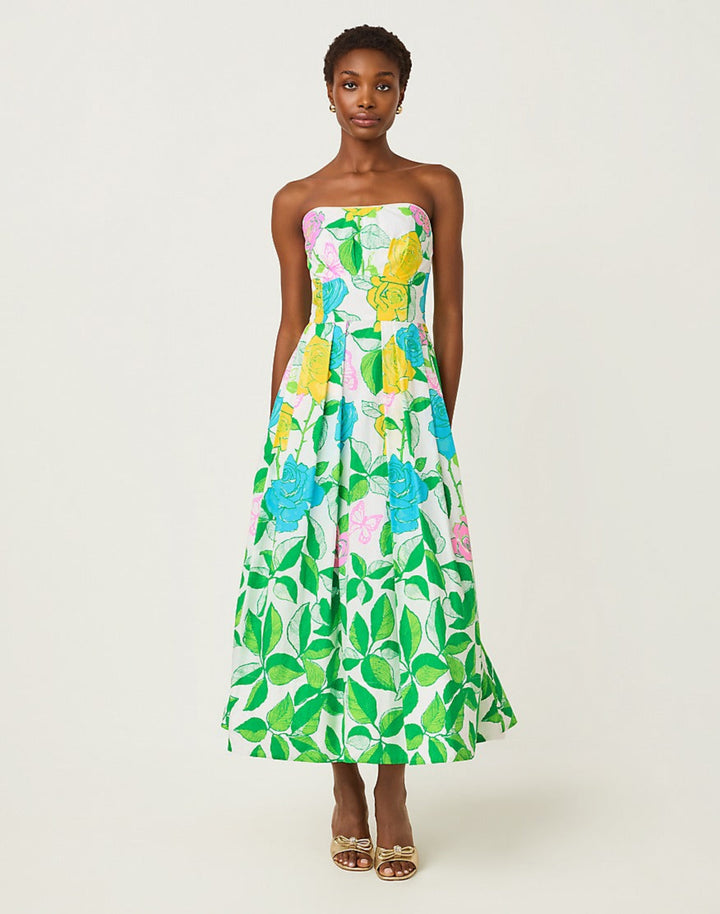 Kenni Midi Dress - Multi Rose Bud