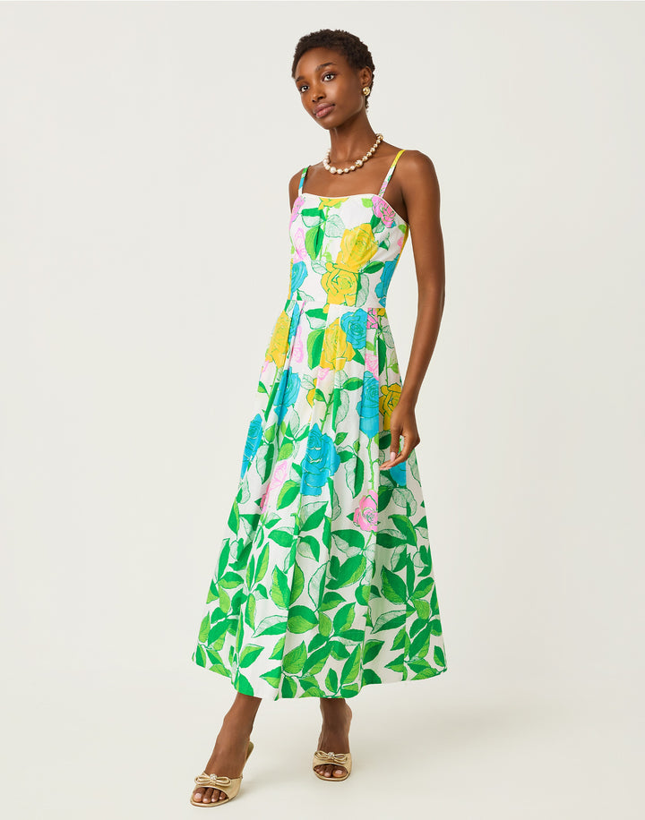 Kenni Midi Dress - Multi Rose Bud