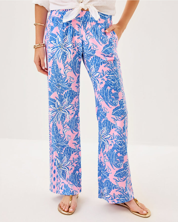 Bal Harbour Stretch Palazzo Pant - Conch Shell Pink Up Scale