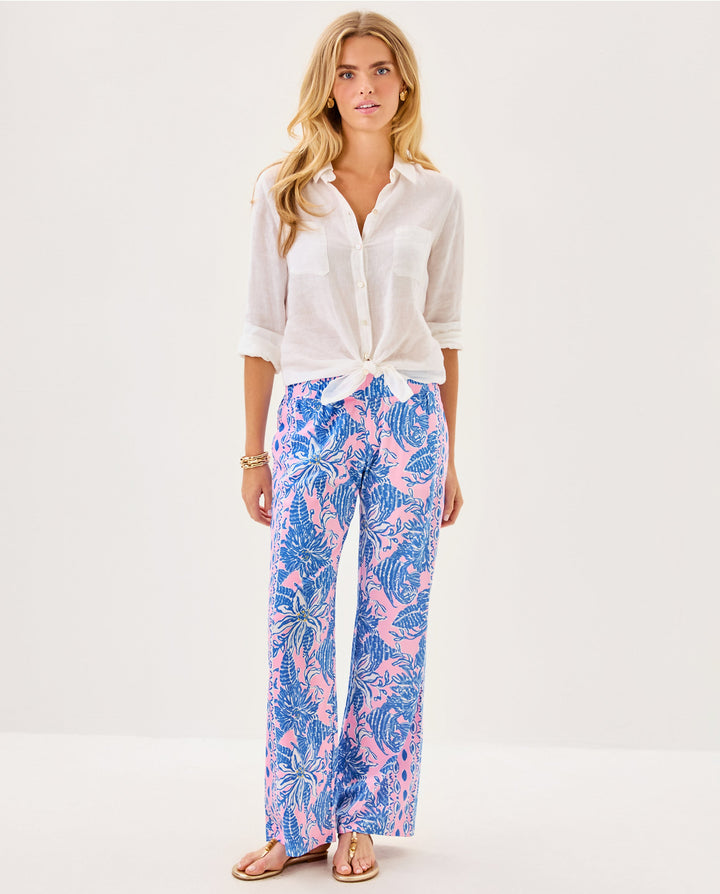 Bal Harbour Stretch Palazzo Pant - Conch Shell Pink Up Scale