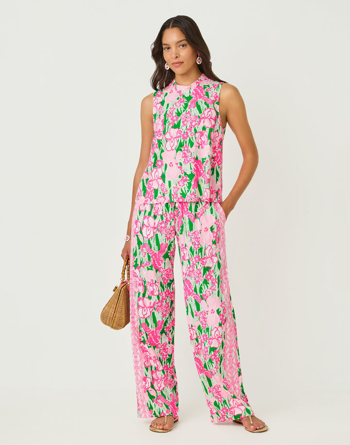 Bal Harbour Stretch Palazzo Pants - Putting Green Hannah