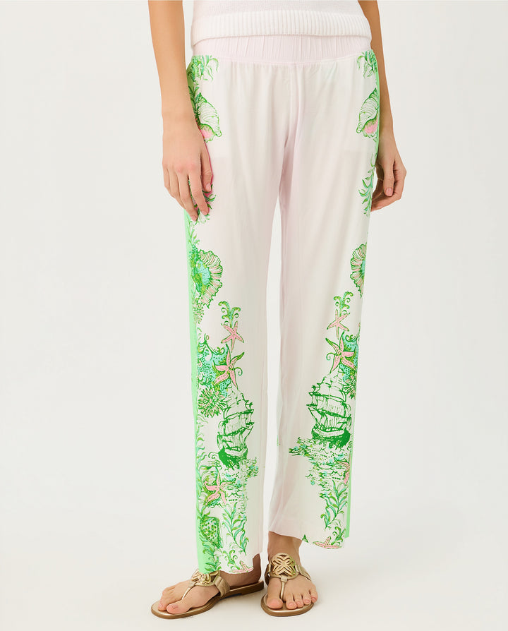 Bal Harbour Stretch Palazzo Pant - Resort White Ship To Shore Engineered