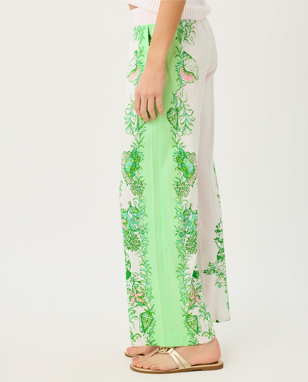 Bal Harbour Stretch Palazzo Pant - Resort White Ship To Shore Engineered