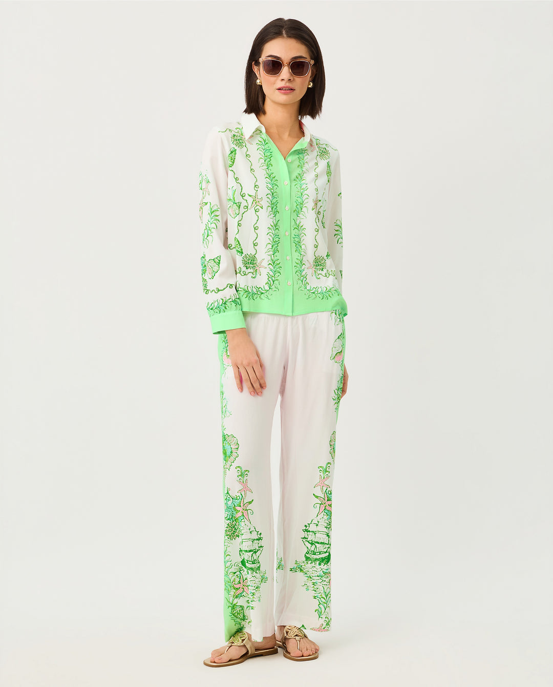 Bal Harbour Stretch Palazzo Pant - Resort White Ship To Shore Engineered