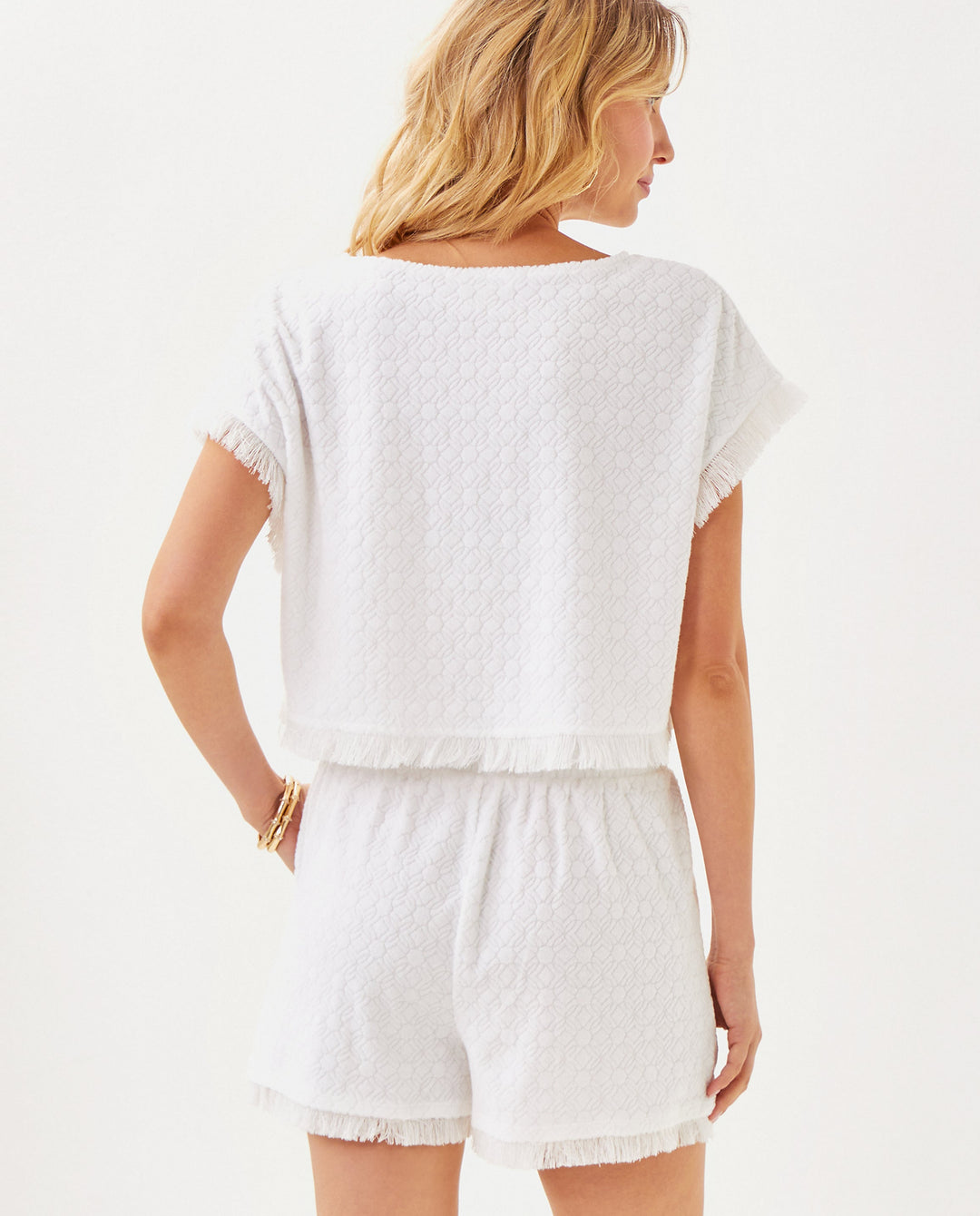 Azzi Terry Cover-Up Top - Resort White Butterfly