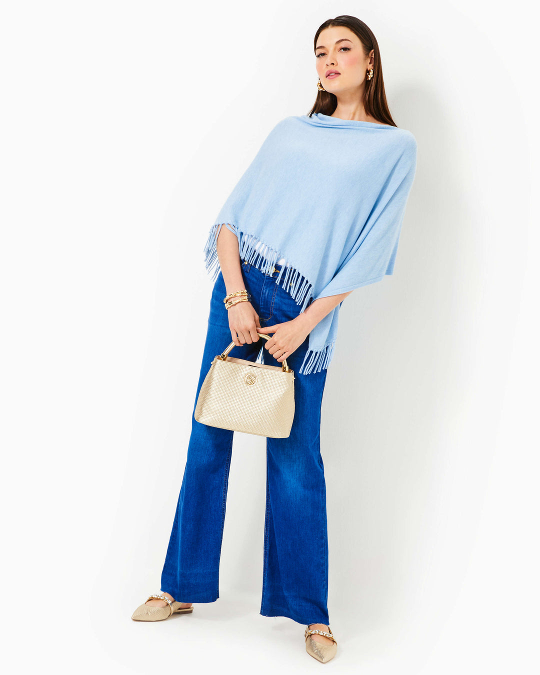 Gato Poncho - Heathered Bonaire Blue