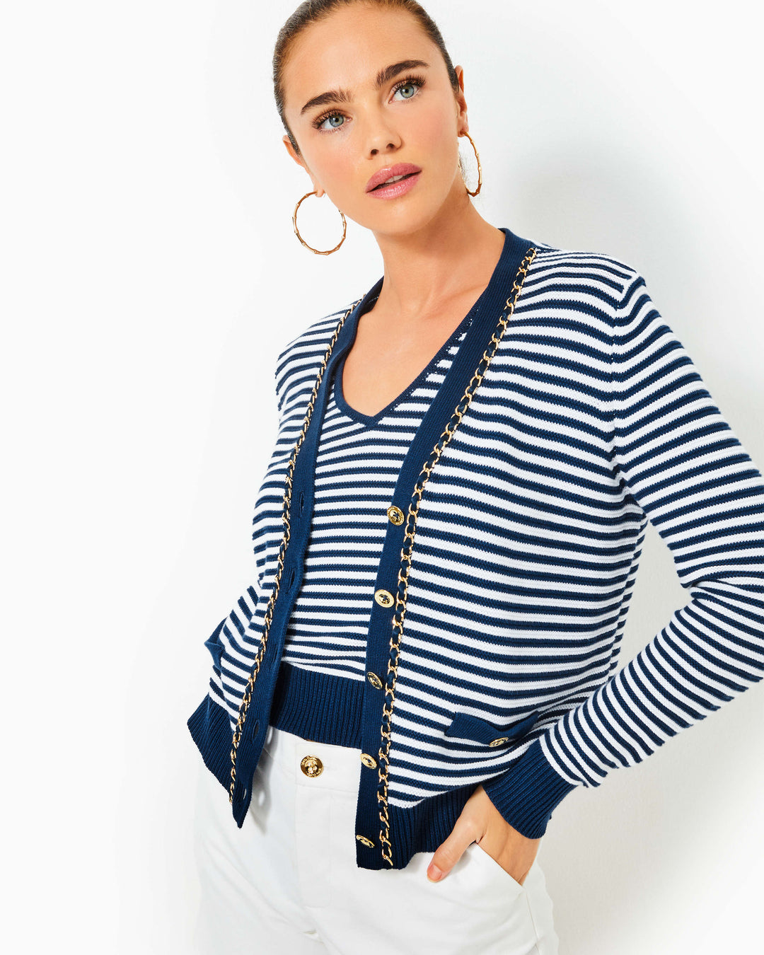 Wrenlee Sweater Set - Low Tide Navy Oceanside Stripe