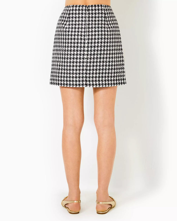 Kels Mini Skirt - Noir Houndstooth Sequin Boucle