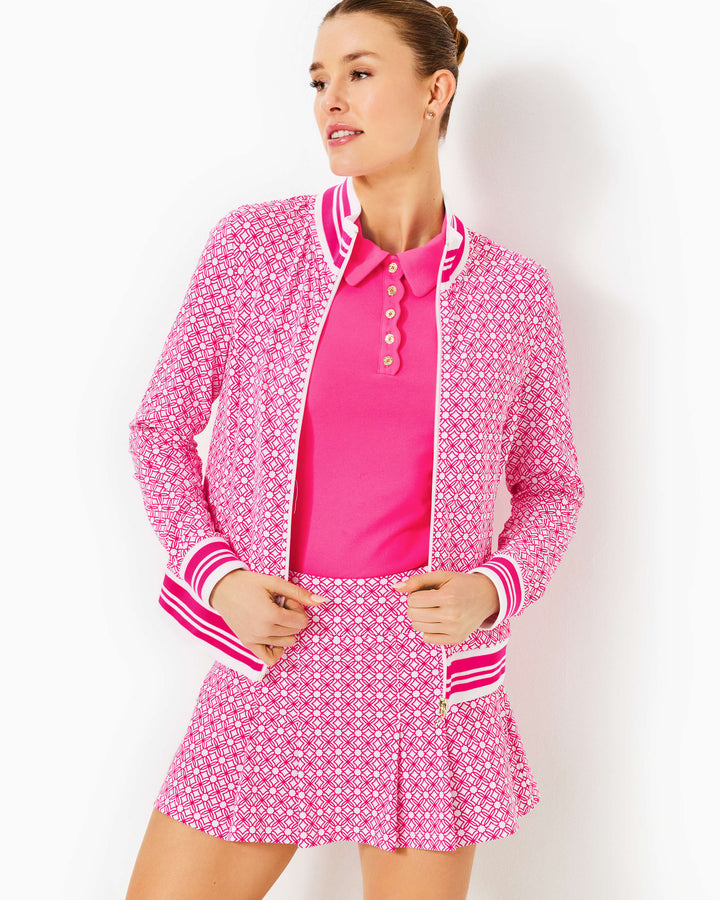 UPF 50+ Luxletic Regate Jacket - Passion Fruit Pink X Resort White