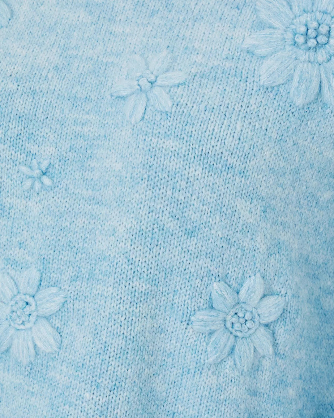 Elizabelle Sweater - Heathered Bonaire Blue Coastal Flowers