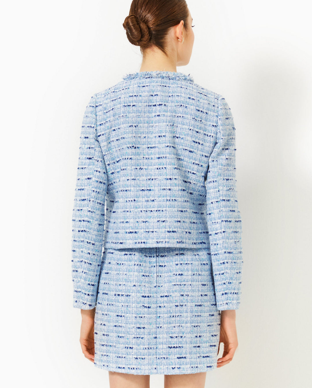 Kavita Boucle Jacket - Bonaire Blue Coastal Vibes