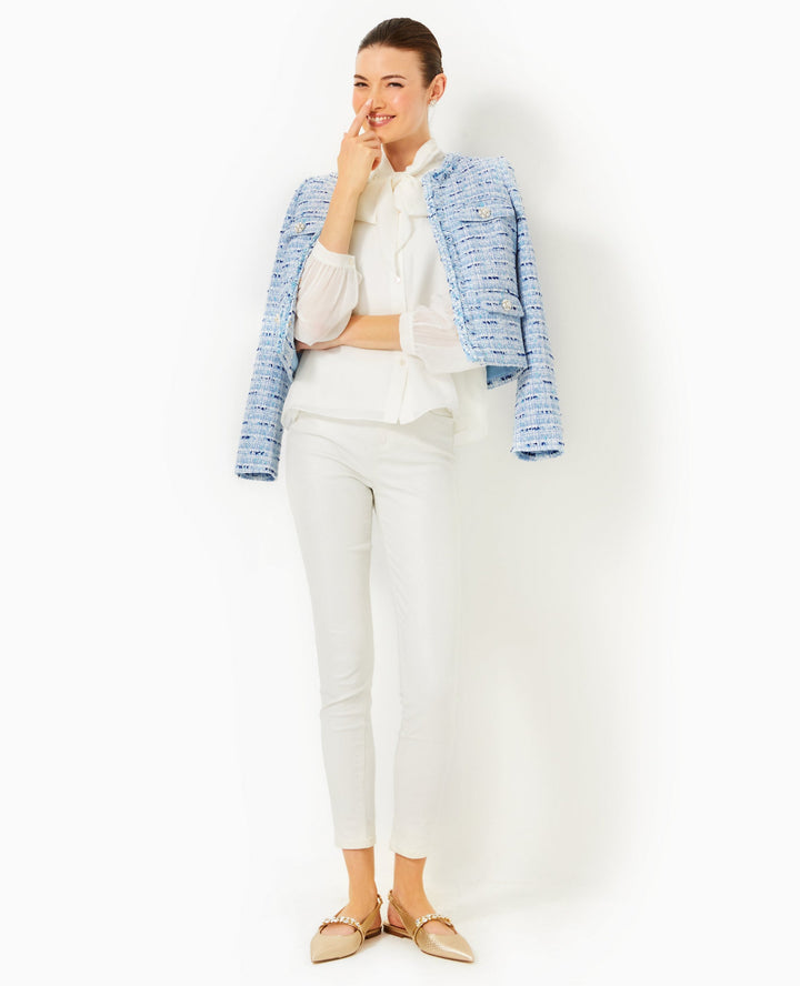 Kavita Boucle Jacket - Bonaire Blue Coastal Vibes