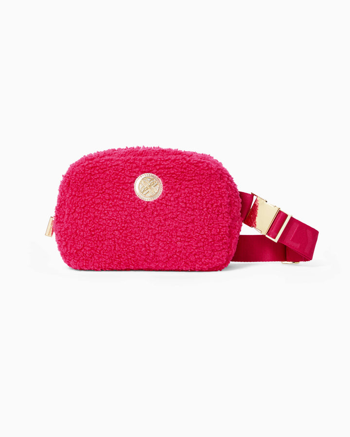 Jeanie Sherpa Belt Bag - Raspberry Rouge