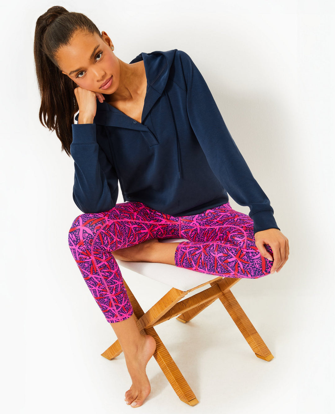 UPF 50+ Luxletic 24" High Rise Weekender Midi Legging - Passion Fruit Pink