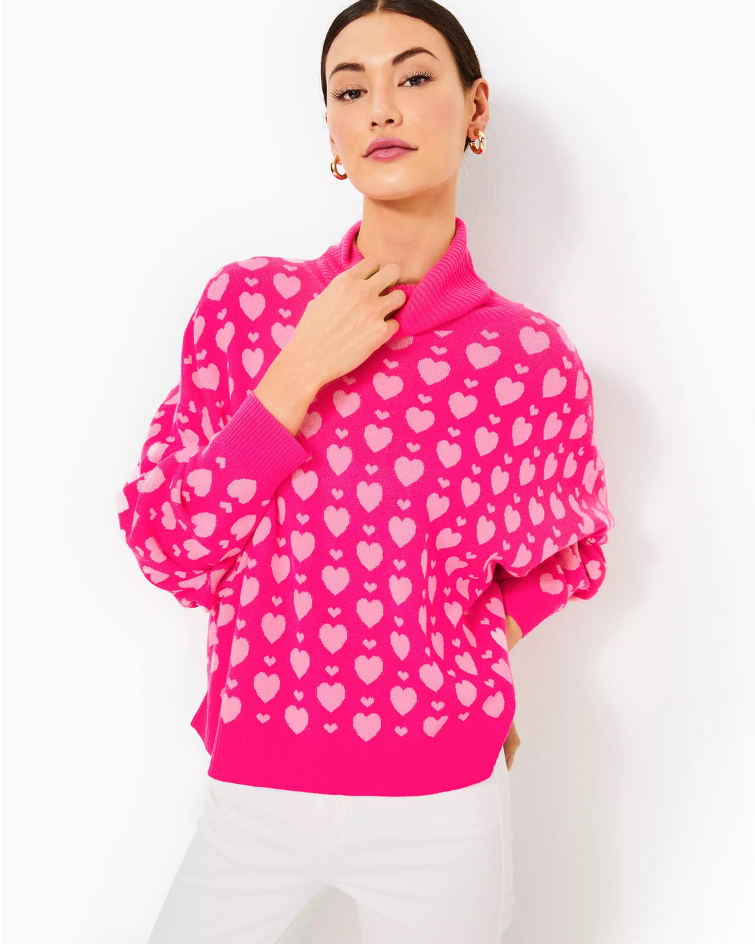 Liggy Sweater - Passion Fruit Pink Valentine Heart Jacquard