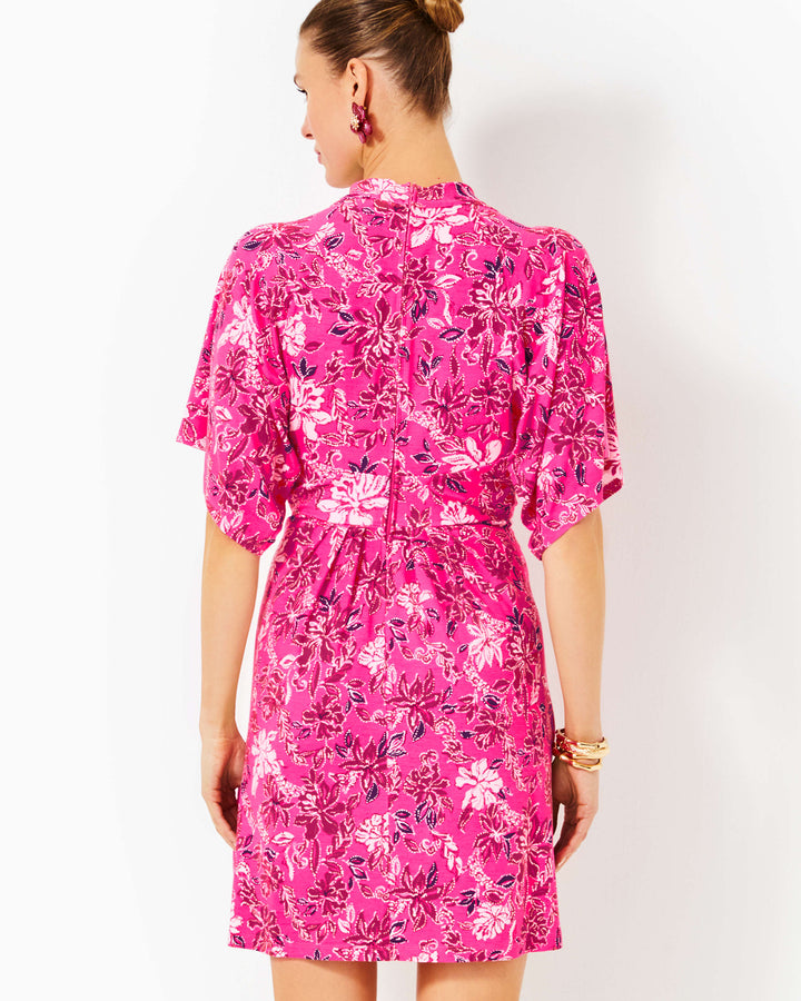 Wisteria V-Neck Dress - Passion Fruit Pink Giraffic Park