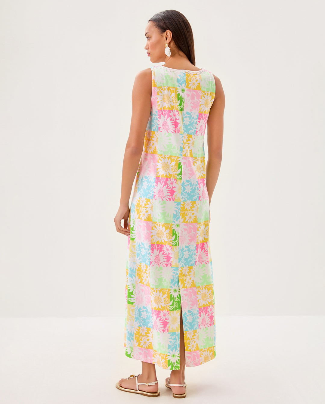 Raina Maxi Dress - Multi Via Sunny Sunflowers