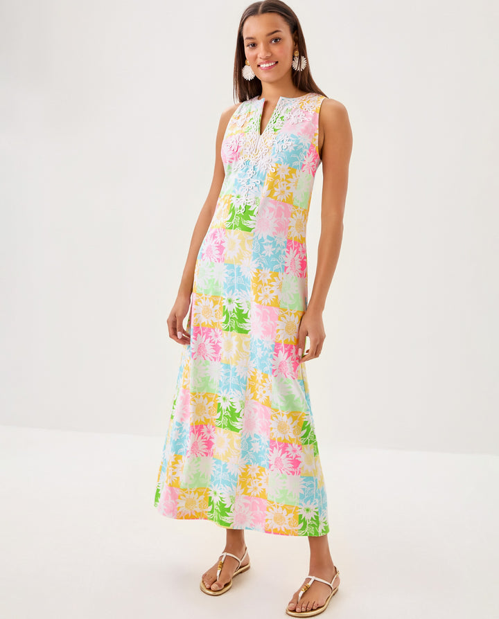 Raina Maxi Dress - Multi Via Sunny Sunflowers