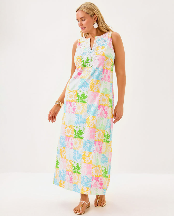 Raina Maxi Dress - Multi Via Sunny Sunflowers