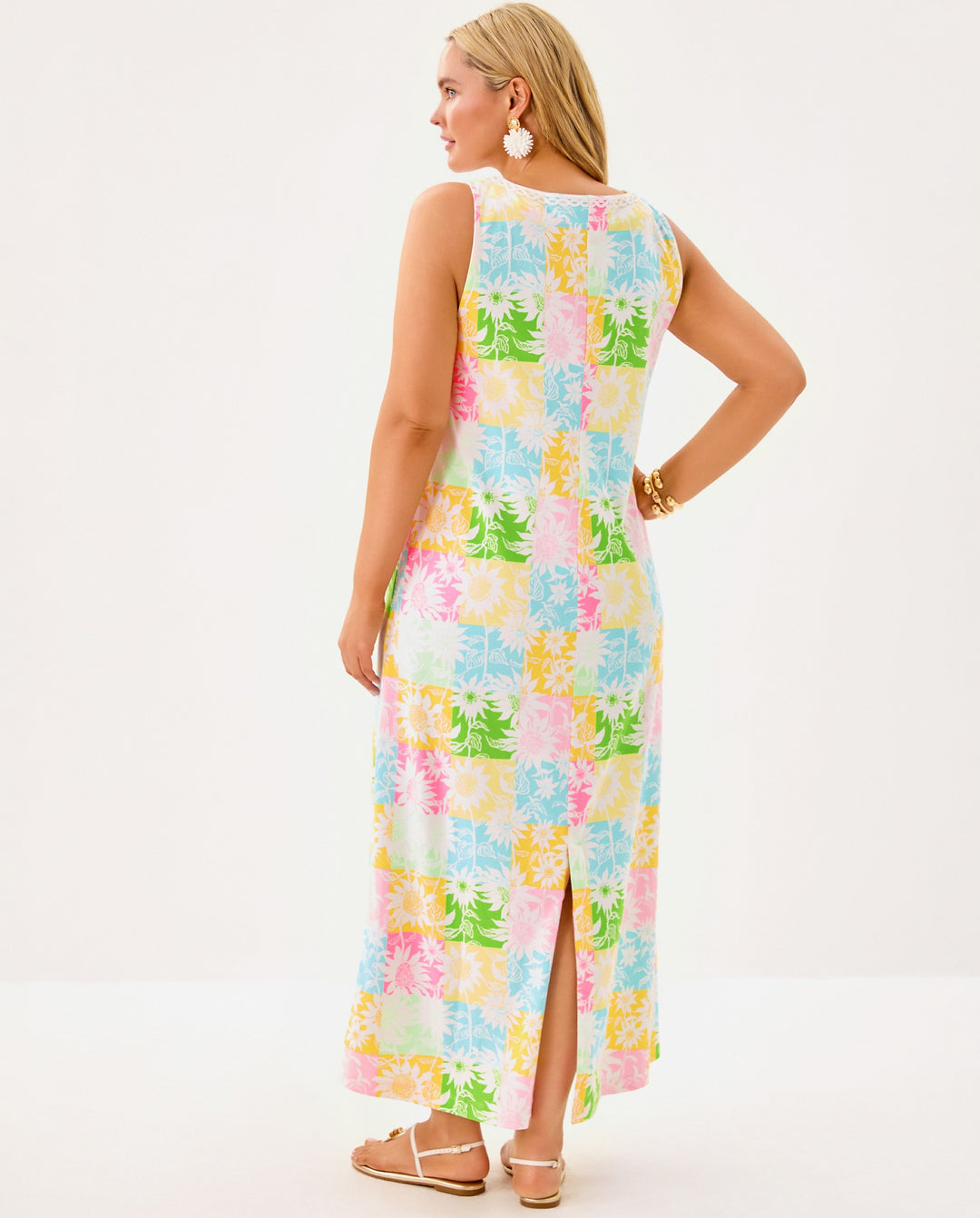 Raina Maxi Dress - Multi Via Sunny Sunflowers