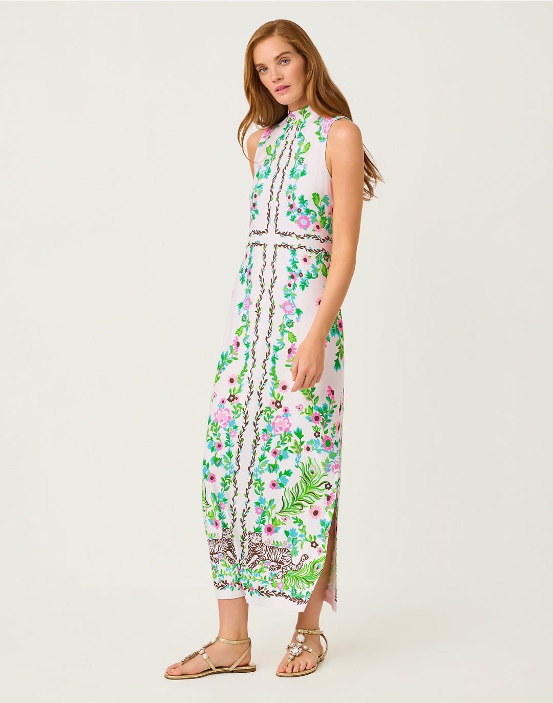 Wellington Maxi Dress - Resort White Royal Zoo