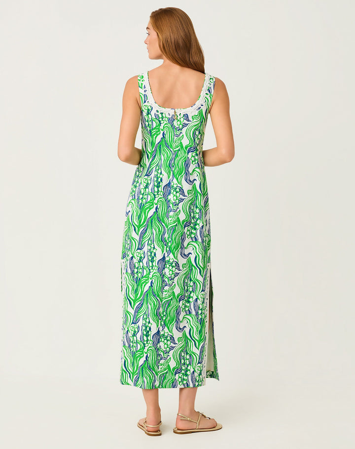 Marleigh Stretch Maxi Shift Dress - Putting Green Oversized Lilly