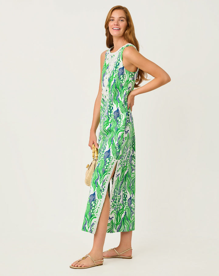 Marleigh Stretch Maxi Shift Dress - Putting Green Oversized Lilly