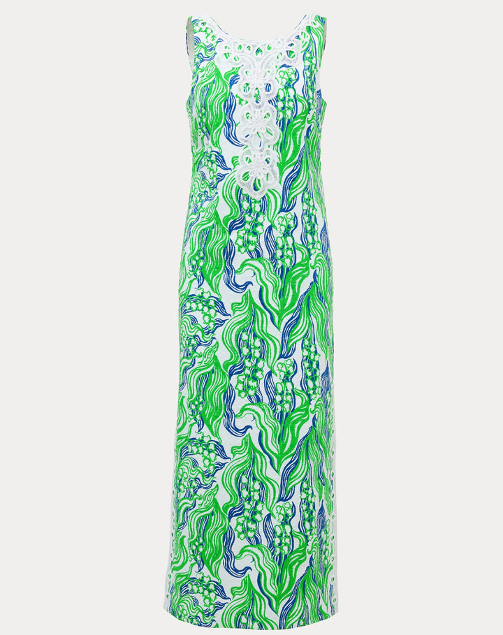 Marleigh Stretch Maxi Shift Dress - Putting Green Oversized Lilly
