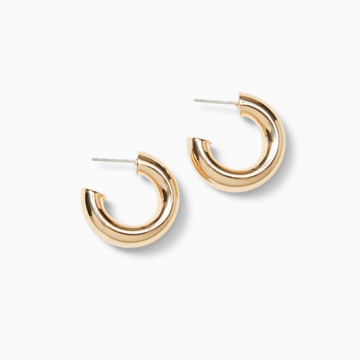 Citrus Kiss Hoop Earrings - Gold Metallic