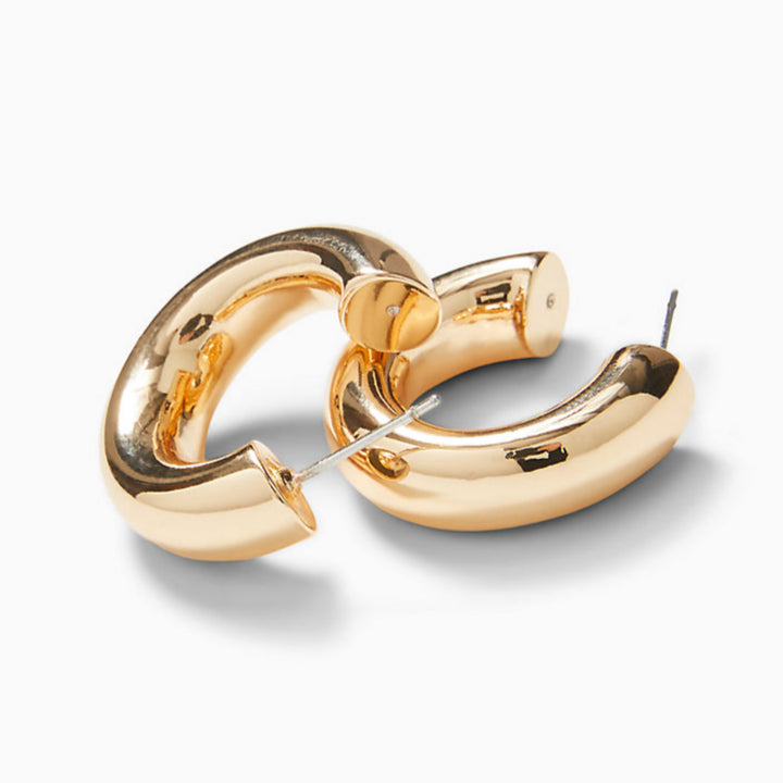 Citrus Kiss Hoop Earrings - Gold Metallic