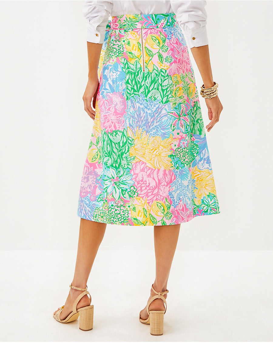 Rowena Midi Skirt - Multi Bright Delight Patch