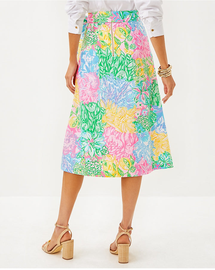 Rowena Midi Skirt - Multi Bright Delight Patch