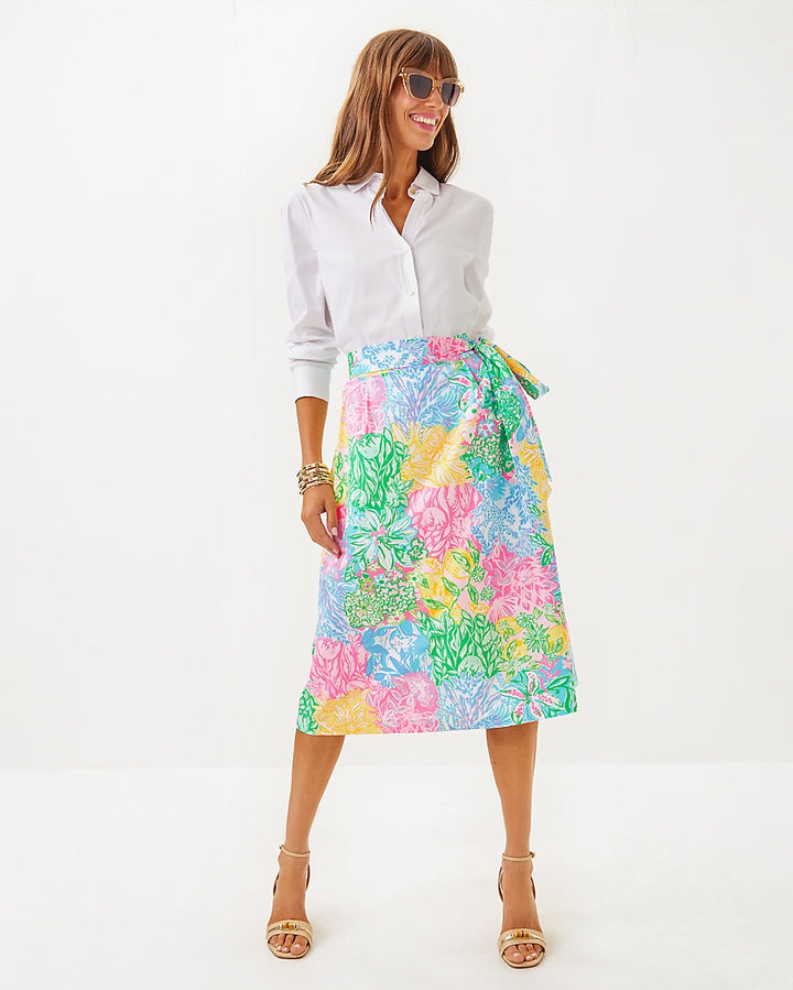 Rowena Midi Skirt - Multi Bright Delight Patch