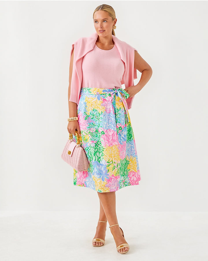 Rowena Midi Skirt - Multi Bright Delight Patch