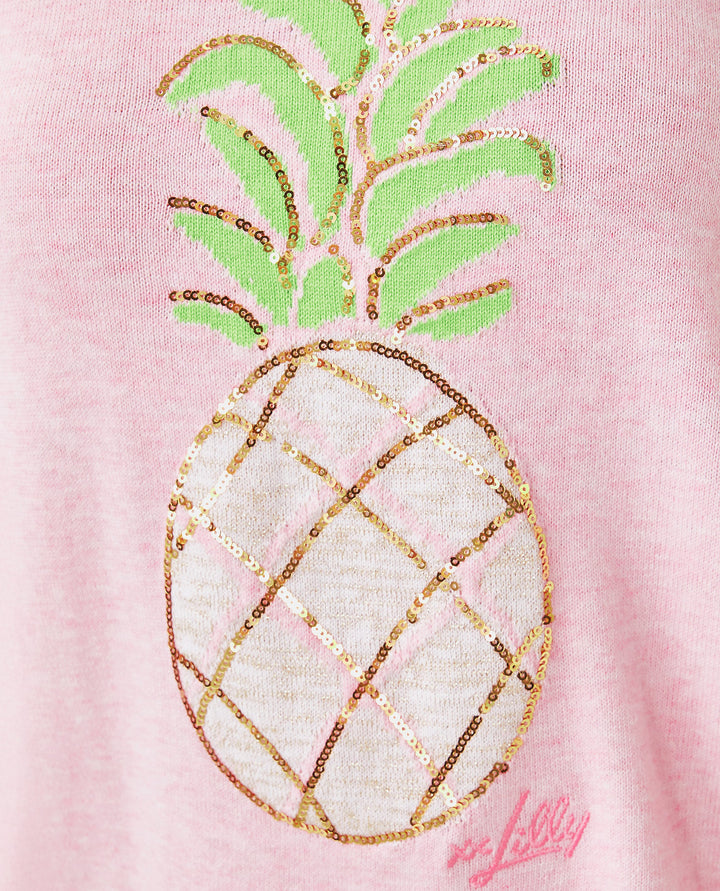 Tensley Sweater - Heathered Pink Muse Party Pineapple Jacquard